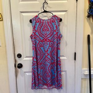 New Blue and Red A-Line Dress - Size XL